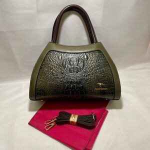 Kaidifeiniroo Croc-Embossed Gradient Olive Green & Brown Tote/Crossbody, NWOT